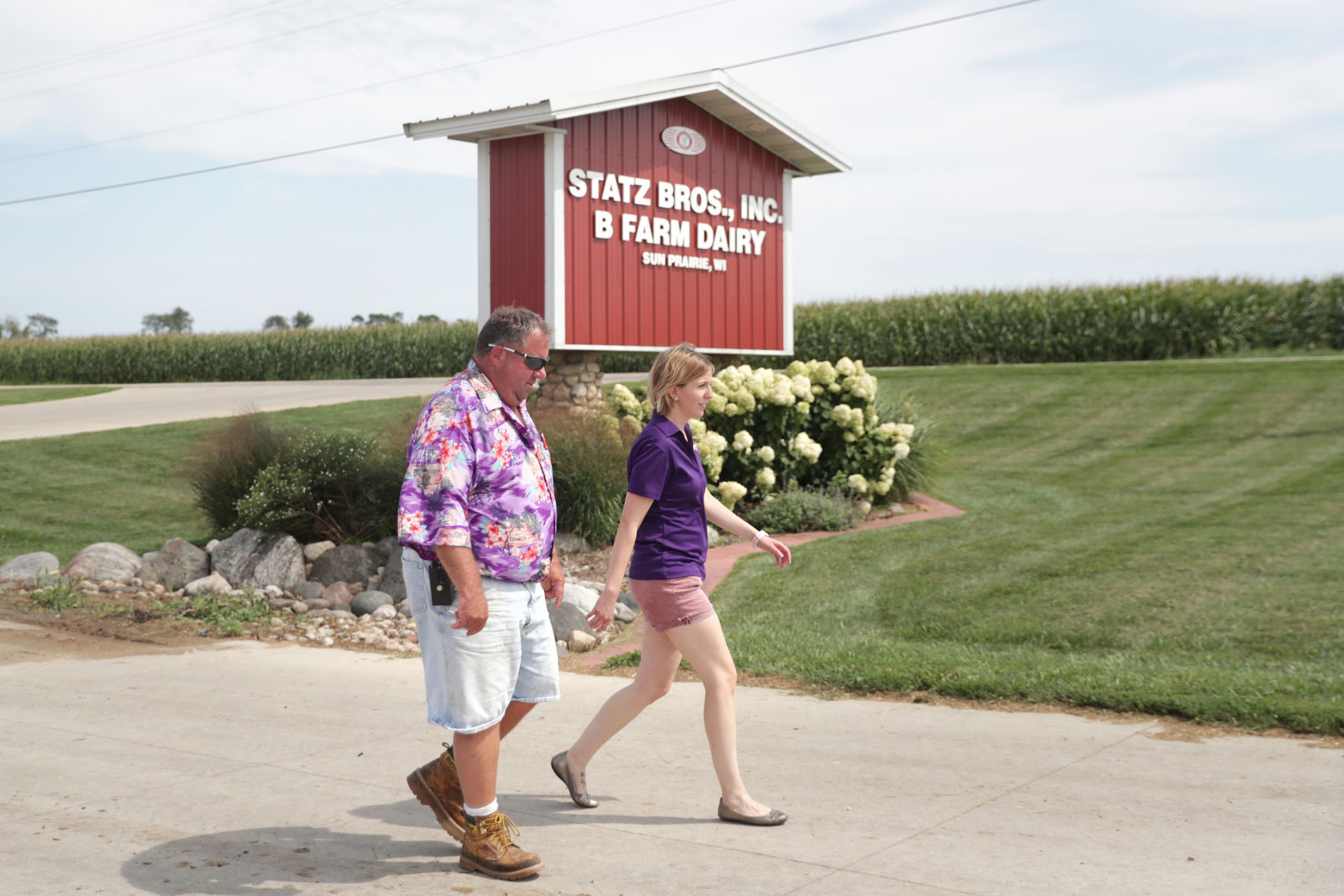 Joe Statz and Amanda Jolma at Statz Bros. Farm
